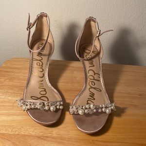 Sam Edelman Satin Rose Kitten Heels